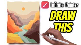 Minimal Canyon - Infinite Painter Tutorial #31