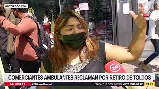 Comerciantes ambulantes atacan frontis de la municipalidad de Antofagasta