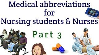 Medical abbreviations for Nursing students and nurses | Medical abbreviations | Staff nurse exams