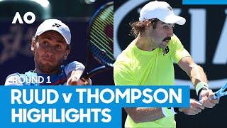 Casper Ruud vs Jordan Thompson Match Highlights (1R) | Australian Open 2021