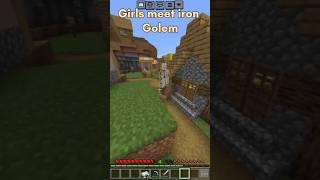 Girls vs boys with iron golem #minecraft #memes #gaming #subscribe