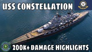 US Navy Battlecruiser USS Constellation World of Warships Wows Replay