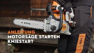 STIHL Motorsäge MS 180 C-BE starten: Kniestart