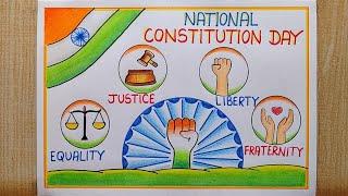 National Constitution Day poster drawing| Law Day Drawing| Indian Constitution Day poster drawing