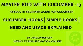 BDD | Cucumber | 13 | Cucumber Hooks | Explained | Tamil