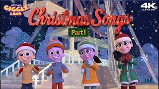 Christmas Songs Part 1 | Jingle Bells + 3 More Songs Christmas Rhymes & Songs #hestiasgiggleland