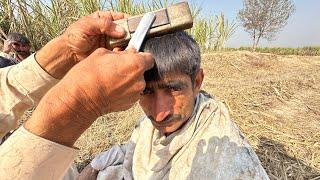 ASMR Amazing Old Man Fast Shaving & Hair Cutting With Barber Old