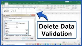 How To Delete Data Validation In Excel (Remove Data Validation In Microsoft Excel)