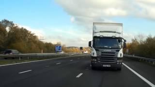 Driving a lorry with no hands! (and whilst using mobile phone)