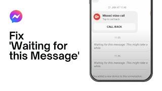 Messenger Waiting for This Message This Might Take a While Problem Fix (2024)