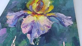 Картина маслом цветы ирисы: Праздник весны Oil painting flowers irises: Spring Festival