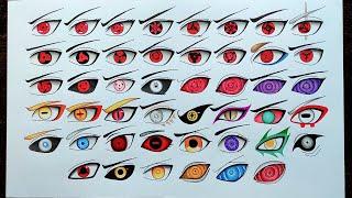 Drawing all Sharingan,Rinnegan,Byakugan,Ketsuryugan,Dojutsu eyes from Naruto and boruto series