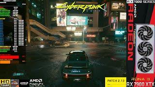 Cyberpunk 2077 Patch 2.13 Ultra Ray Tracing FSR + FG 1440p | RX 7900 XTX | R7 7800X3D