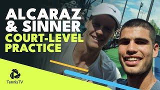 Carlos Alcaraz & Jannik Sinner Court-Level Practice Set | Montreal 2022