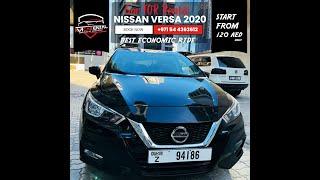 Car rental in Dubai Nissan versa 2020 Black cheap economic car ready for rental NM car rental uae