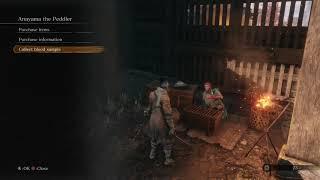 Sekiro: Shadows Die Twice - Anayama The Peddler Has Dragonrot, Collect Blood Sample Choice (2019)