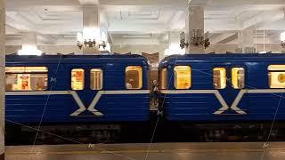 Nizhny Novgorod, Russia, Moskovskaya metro station, 07.15.2021. Nizhny Novgorod metro. The train