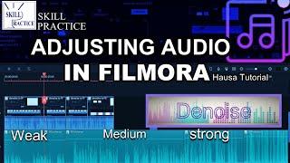 Remove background noise from Audio in filmora. |in Hausa| Skill Practice Tutorial