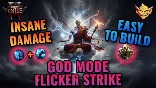 GOD MODE Flicker Strike Monk Build | No Uniques - Destroy all T16+ | Path of Exile 2