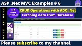 Fetching Data from database in Asp .Net MVC using ADO .Net | With Stored Procedures | MVC Examples