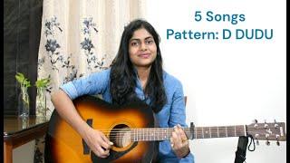 Hindi Songs Mashup | 5 Old + New Songs | 1 Pattern: D DUDU | Easy Open Chords | Guitar Cover