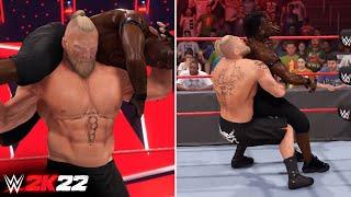 WWE 2K22: Brock Lesnar Entrance, Signature, Finisher & Winning Scene (WWE 2K22 Gameplay)