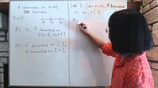 Advanced Calculus 3.1 Continuous bounded function thm proof Part 1