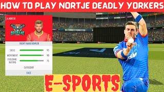 How To Play Nortje Yorker in ESports Real Cricket 22 | RC22 Challenger Mode