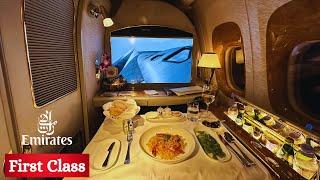 Emirates First Class B777-300ER Flight | Vienna to Dubai (+ Vienna Lounge) | 4K Full Tour