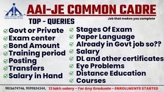 Govt or Private JOB | Bond Amount | Training period | Posting | AAI JE COMMON CADRE VACANCY 2023