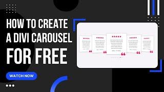 How to create a carousel in Divi for free? Divi Carousel Tutorial