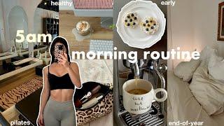 end-of-year 5am MORNING ROUTINE: motivation to wake up early + productive rituals + pilates class