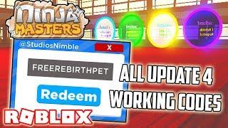 ALL *NEW* NINJA MASTERS UPDATE 4 WORKING CODES!! (ROBLOX)