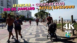 【4K】IPANEMA - COUNTRY CLUB - VIEIRA SOUTO AVENUE - RIO DE JANEIRO - AFTER LOCKDOWN