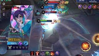 WANWAN MVP RANK #1 10 KILLS 5 ASISST w Great Teammates | SURVIVAL MODE | MOBILE LEGENDS