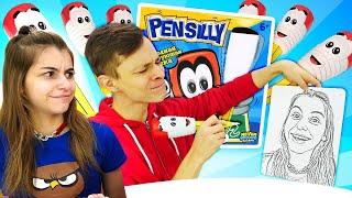 Веселый Челлендж на рисование! Угадай рисунок от карандаша Pen silly! Видео про игры в рисование