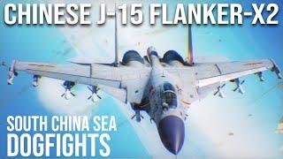 Dogfights Of the South China Sea Chinese J-15 Flanker X-2 Vs F-18 Hornet DCS.