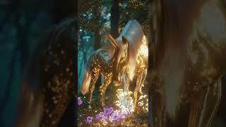 Enchanted Forests: The Magical Golden Unicorn! #shorts