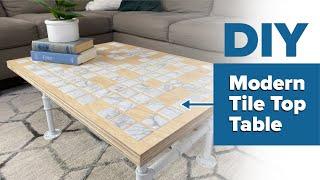 Modern DIY Tile Top Table