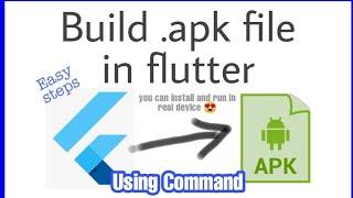 How to build an apk file in flutter using vscode | flutter apk release