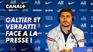  Christophe Galtier et Marco Verratti en conférence de presse avant Bayern / PSG