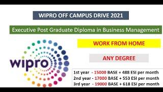 WIPRO Off-Campus drive | Wipro | Work From Home | Any Graduate | 2021 Batch