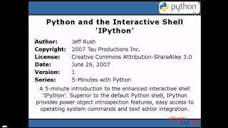 Python and the Interactive Shell 'IPython' (1/4)