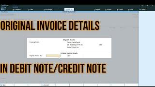 How To Enter Original Invoice Details In Debit/Credit Note In Tally Prime || Tally For Beginners ||