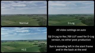 Mavic 3 HLG - D-Log - Normal Video Format Comparison