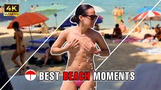 Beautiful Women and Beach Girls  Best Moments In Ibiza Beach Spain