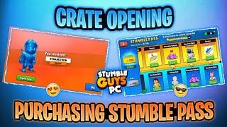 Purchasing Stumble Pass And Crate Opening In PC Version | Stumble Guys Crate Opening | Stumble Guys