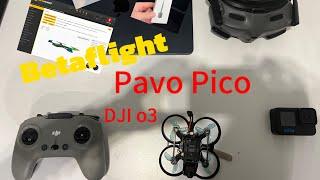 Pavo Pico РАСПАКОВКА DJI o3 НАСТРОЙКА дрона в Betaflight