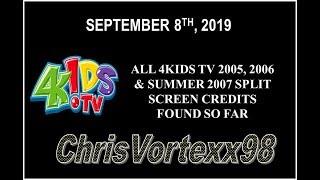 4Kids TV 2005, 2006 and Summer 2007 Split Screen Credits Found So Far: 9-8-2019