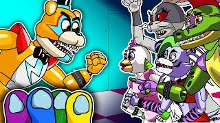GLAMROCK FREDDY and AMONG US vs. FNAF | Roxanne Wolf | Chica | Vanny | Security Breach | Animation
